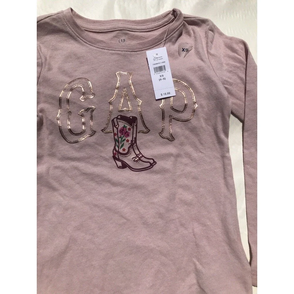 Gap Kids Girl's Graphic Long sleeves T-Shirts, Size 4-5
